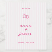 Étiquette Pour Bouteilles De Vin Mariage rose Whimsical (Étiquettes simples)
