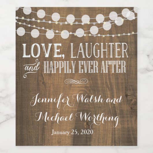 Étiquette Pour Bouteilles De Vin Mariage Rustique Bois Fiançailles Custim Vins Étiq (Étiquettes simples)