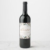 Étiquette Pour Bouteilles De Vin Mariage rustique élégant Floral Tombez amoureux (Devant)