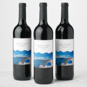 Étiquette Pour Bouteilles De Vin Mariage Santorin (Bouteilles)