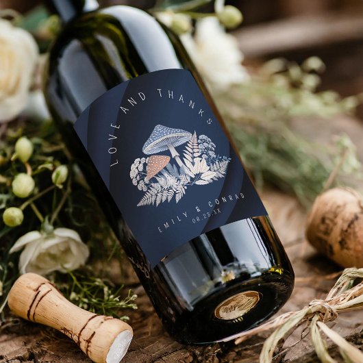 Étiquette Pour Bouteilles De Vin Mariage sauvage et capricieux Motif ID1110 Invitat