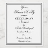 Étiquette Pour Bouteilles De Vin Mariage Serez-vous mon Groomsman Modern Propositio (Étiquettes simples)