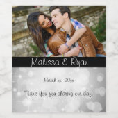 Étiquette Pour Bouteilles De Vin Mariage, Silver Bokeh, Custom, (Étiquettes simples)