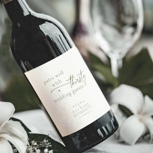 Étiquette Pour Bouteilles De Vin Mariage simple chic Humour Pearl White ID1046