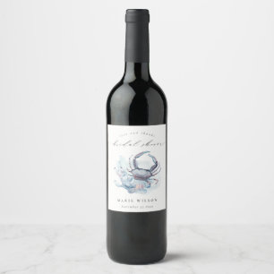 Étiquette Pour Bouteilles De Vin Mariage Sous-Marin Crabe Corail Sous-Marin