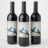 Étiquette Pour Bouteilles De Vin Mariage Spring Bluebirds (Bouteilles)