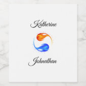 Étiquette Pour Bouteilles De Vin Mariage Twin Flame (Étiquettes simples)