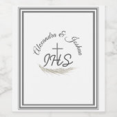 Étiquette Pour Bouteilles De Vin Mariage Verse Bible Catholique Cadre (Étiquettes simples)