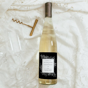 Étiquette Pour Bouteilles De Vin Mariage vert noir et blanc