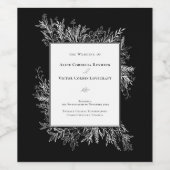 Étiquette Pour Bouteilles De Vin Mariage vert noir et blanc (Étiquettes simples)