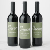 Étiquette Pour Bouteilles De Vin Mariage vert Sage Chefs Simple (Bouteilles)