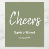 Étiquette Pour Bouteilles De Vin Mariage vert Sage Chefs Simple (Étiquettes simples)