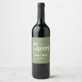 Étiquette Pour Bouteilles De Vin Mariage vert Sage Chefs Simple (Devant)