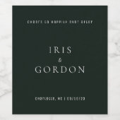 Étiquette Pour Bouteilles De Vin Mariage vert simple (Étiquettes simples)