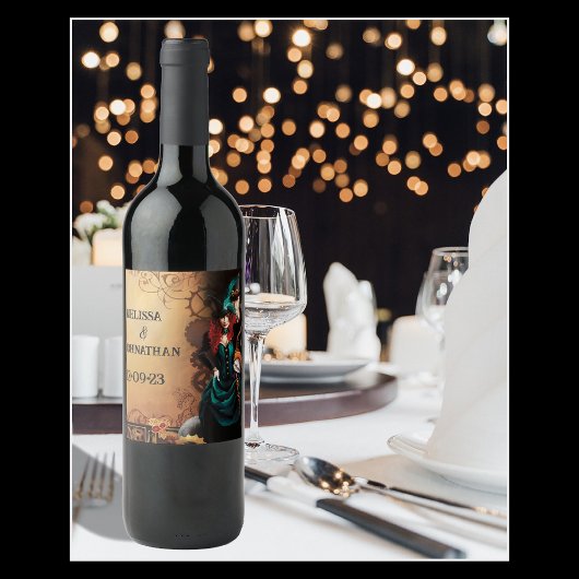 Étiquette Pour Bouteilles De Vin Mariage victorien Steampunk