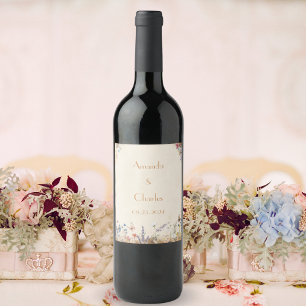 Étiquette Pour Bouteilles De Vin Mariage vintage Boho Butterfly Garden