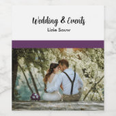 Étiquette Pour Bouteilles De Vin Mariage violet et blanc (Étiquettes simples)