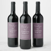 Étiquette Pour Bouteilles De Vin Mariage violet simple et élégant (Bouteilles)