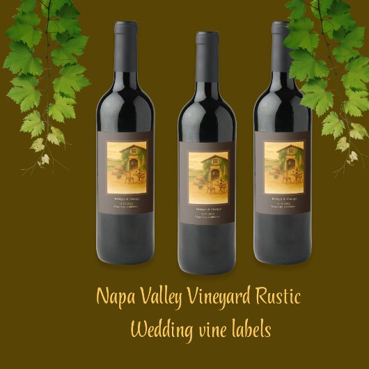 Étiquette Pour Bouteilles De Vin Mariage viticole de Napa Valley