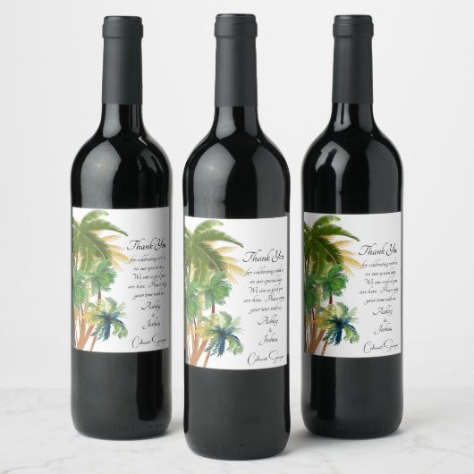 Étiquette Pour Bouteilles De Vin Mariages à Palm Tree Beach (Bouteilles)