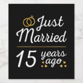 Étiquette Pour Bouteilles De Vin Marié Il Y A 15 Ans (Étiquettes simples)
