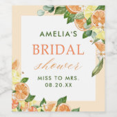 Étiquette Pour Bouteilles De Vin Mariée de Main Squeeze Citrus (Étiquettes simples)