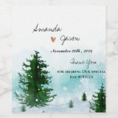 Étiquette Pour Bouteilles De Vin Mariée Groom Merci Hiver Matin Mariage (Étiquettes simples)