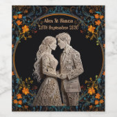 Étiquette Pour Bouteilles De Vin Mariée & Marié Royal Classic (Étiquettes simples)