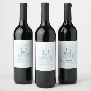 Étiquette Pour Bouteilles De Vin Mariée Sur Cloud Neuf Simple Fête des mariées Mode