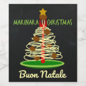 Étiquette Pour Bouteilles De Vin Marinara Christmas Buon Natale Spaghetti Tree (Étiquettes simples)