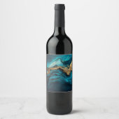 Étiquette Pour Bouteilles De Vin Marine abstrait (Devant)