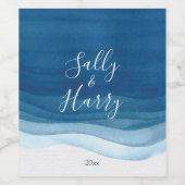 Étiquette Pour Bouteilles De Vin Marine, Aquarelle moderne (Étiquettes simples)