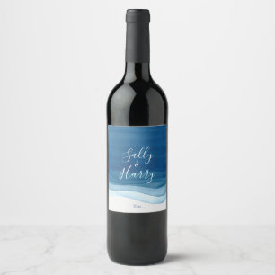 Étiquette Pour Bouteilles De Vin Marine, Aquarelle moderne