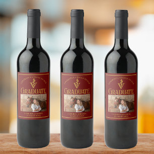 Étiquette Pour Bouteilles De Vin Maroon Gold Vétérinaire de l'école de la partie de