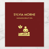 Étiquette Pour Bouteilles De Vin Maroon moderne spa jaune silhouette (Étiquettes simples)