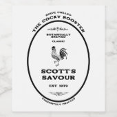 Étiquette Pour Bouteilles De Vin Marque de commerce, coq coquine, personnalisable (Étiquettes simples)