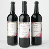 Étiquette Pour Bouteilles De Vin Marsala de Bourgogne rustique et Mariage floral ro (Bouteilles)