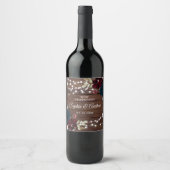 Étiquette Pour Bouteilles De Vin Marsala & Fleurs de marine Mariage de bois rustiqu (Devant)