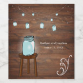 Étiquette Pour Bouteilles De Vin Mason Jar Mariage rustique (Étiquettes simples)