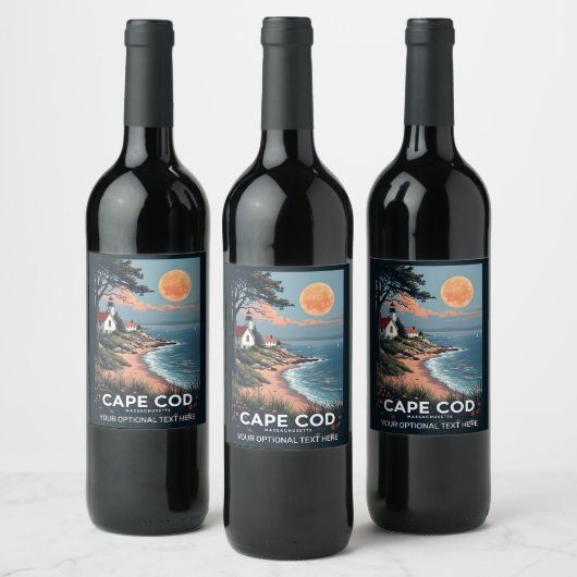 Étiquette Pour Bouteilles De Vin Massachusetts Cape Cod (Bouteilles)