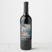 Étiquette Pour Bouteilles De Vin Massachusetts Cape Cod (Devant)