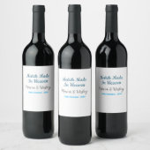 Étiquette Pour Bouteilles De Vin Match made in heaven blue black couple name date (Bouteilles)