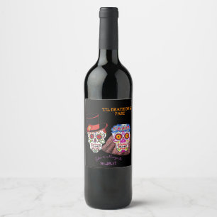 Étiquette Pour Bouteilles De Vin Matelas de mariée et de chambre jusqu'à la mort Fa