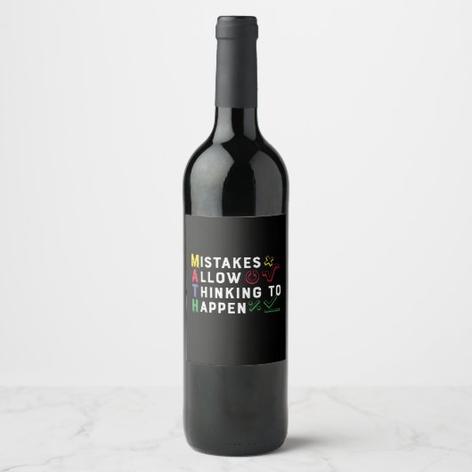Étiquette Pour Bouteilles De Vin Math Enseignant Math Math Autoriser Happen (Devant)