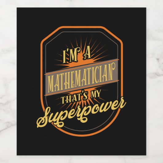 Étiquette Pour Bouteilles De Vin Mathématicien (Étiquettes simples)