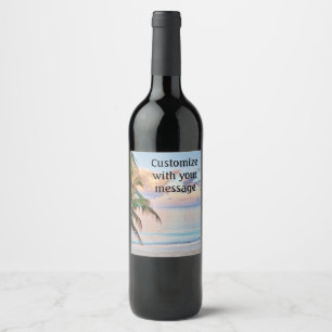 Étiquette Pour Bouteilles De Vin Matin de plage tropicale