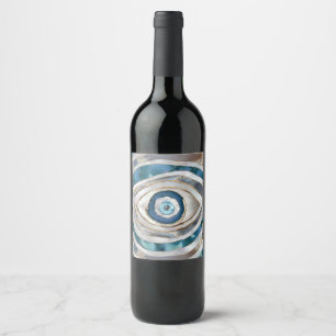 Étiquette Pour Bouteilles De Vin Mauvais oeil Textiles et or