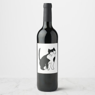 Étiquette Pour Bouteilles De Vin mauvais portrait de chat