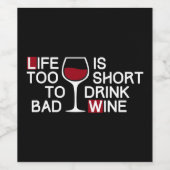 Étiquette Pour Bouteilles De Vin Mauvais vin (Étiquettes simples)