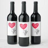 Étiquette Pour Bouteilles De Vin Me Demanderas-Tu Mariage Cœur Rouge Chien Proposit (Bouteilles)